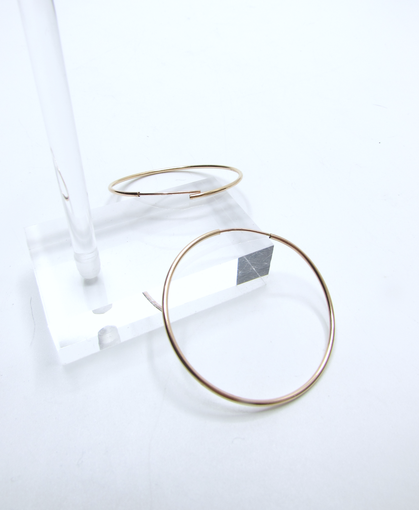 Rose Gold Hoop Earrings 14K GF - 38mm