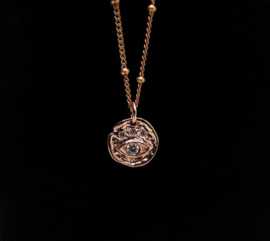 Evil Eye Coin Pendant RG NK
