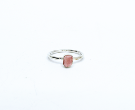 Rhodochrosite Stacking Ring .925