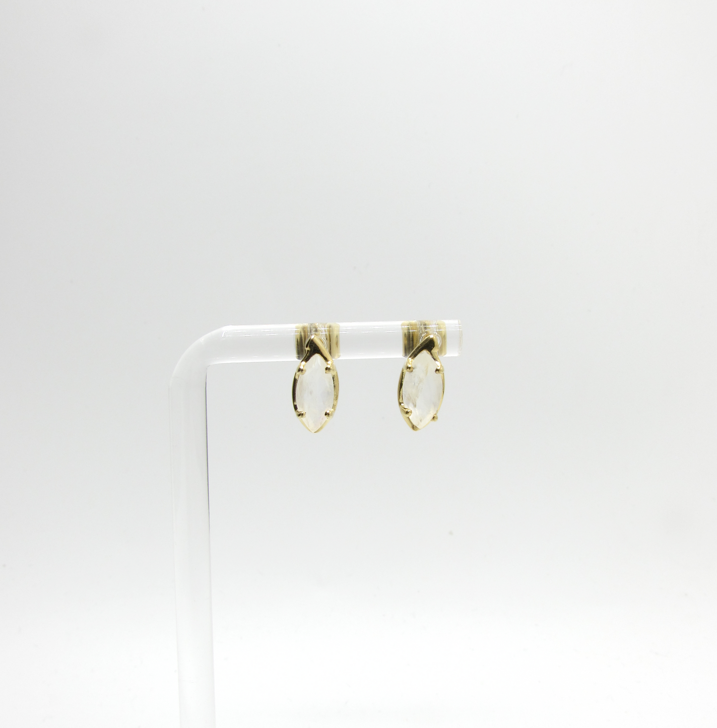 Rainbow Moonstone Marquis Studs 14K GP