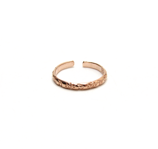 Rose Gold Etched Toe Ring