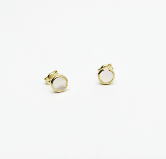 Round Pearl Studs 14K Gold
