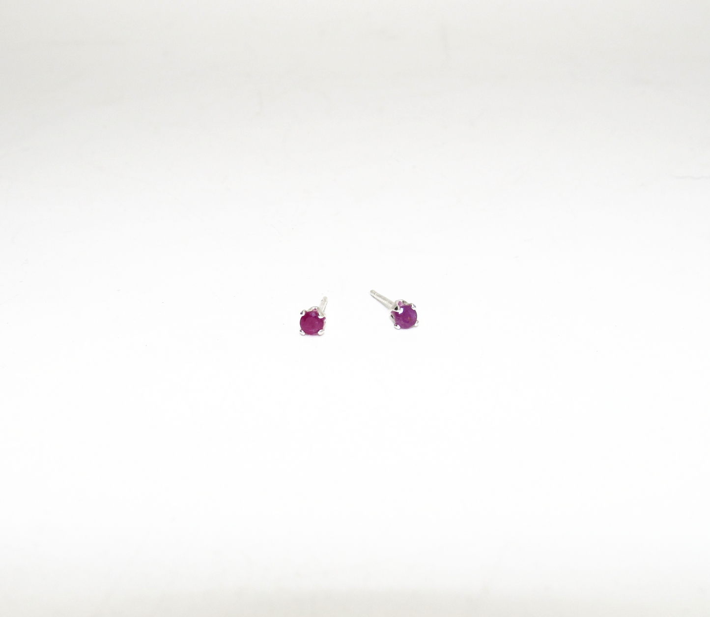 Ruby Birthstone Stud Earrings – Sterling Silver