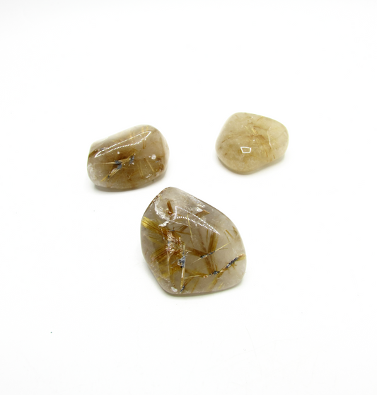 Rutilated Quartz Tumbled Stone Med