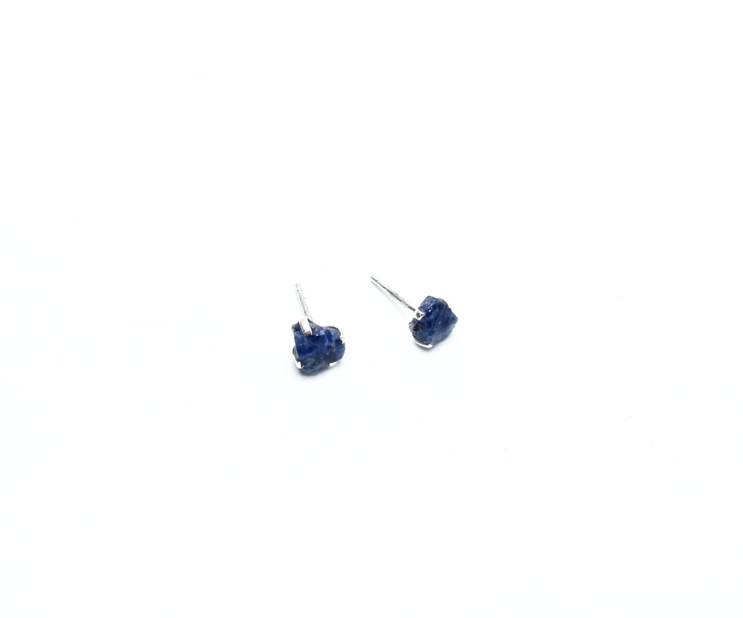 Blue Sapphire Birthstone Stud Earrings – Sterling Silver