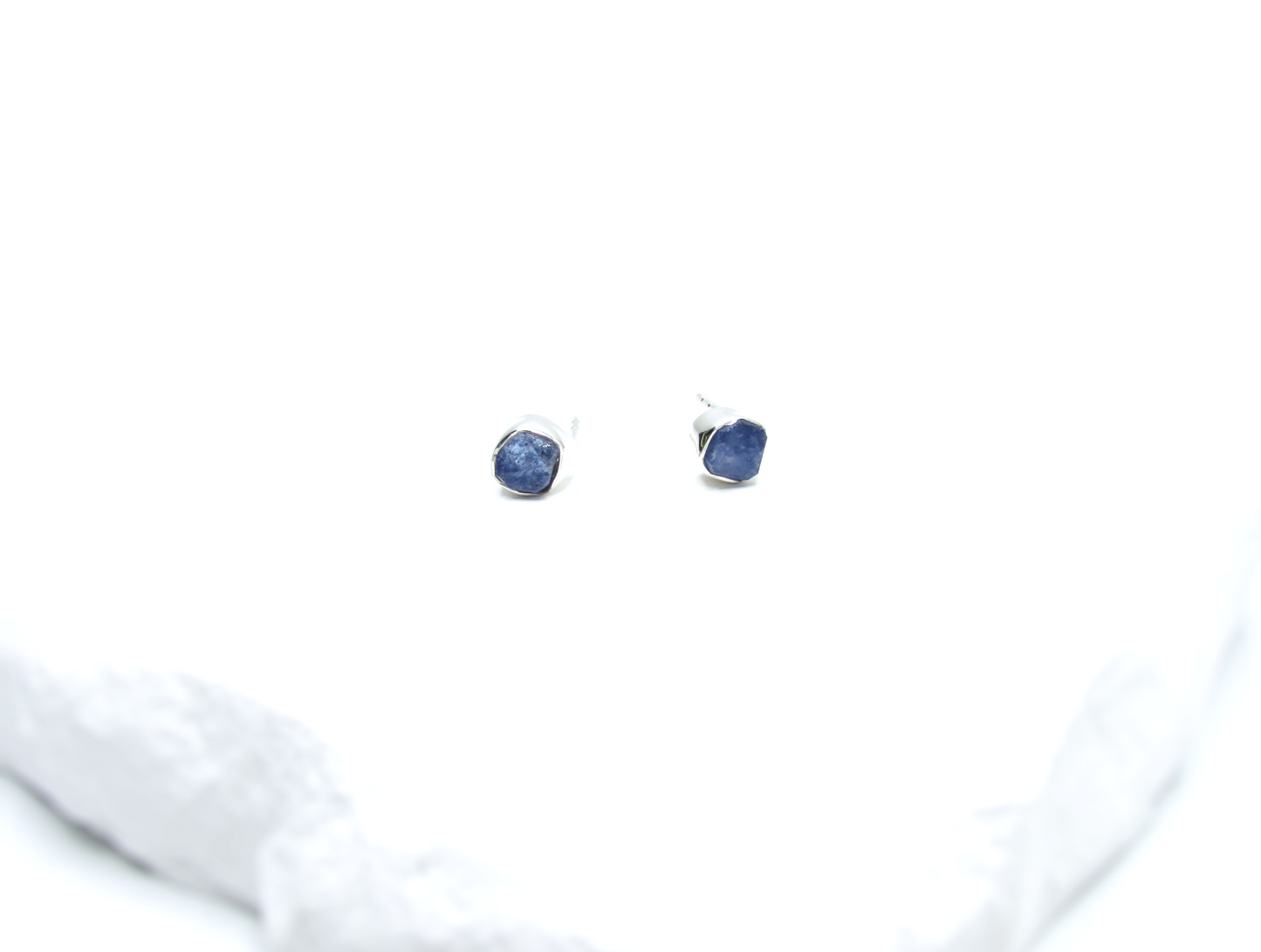 Blue Sapphire Birthstone Stud Earrings – Sterling Silver