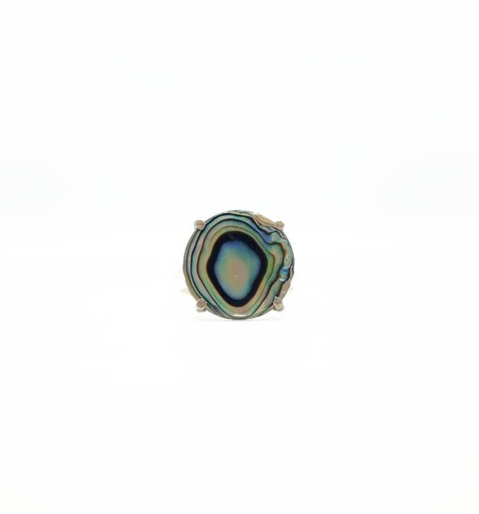 Abalone Small Circle Ring .925