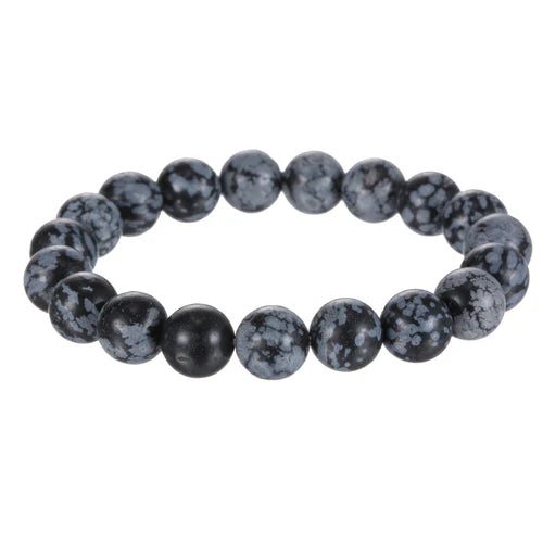 Snowflake Obsidian Stretch Bracelet