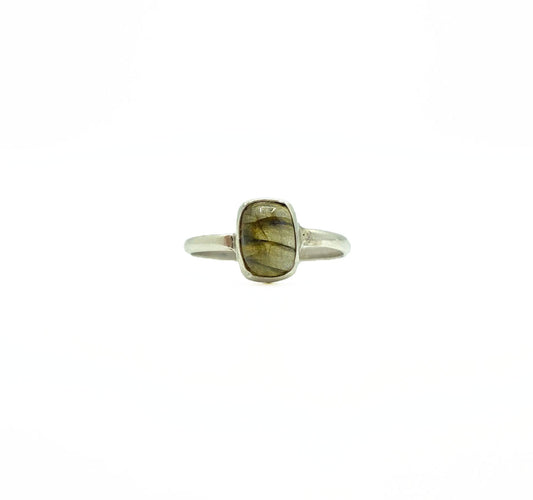 Labradorite Mini Square Ring .925