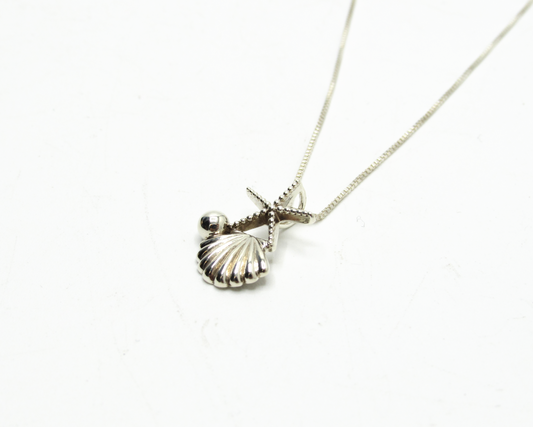 Shell Starfish Necklace .925