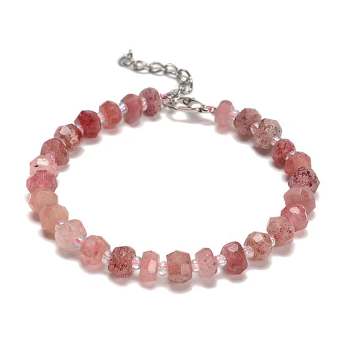 Strawberry Quartz Rondelle Bracelet