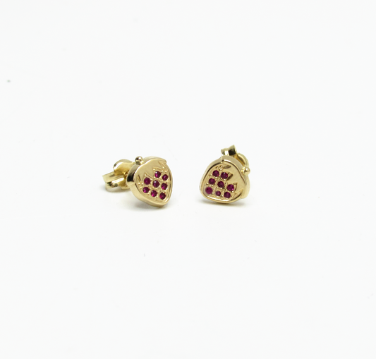 Summer Strawberry Stud 14K Gold