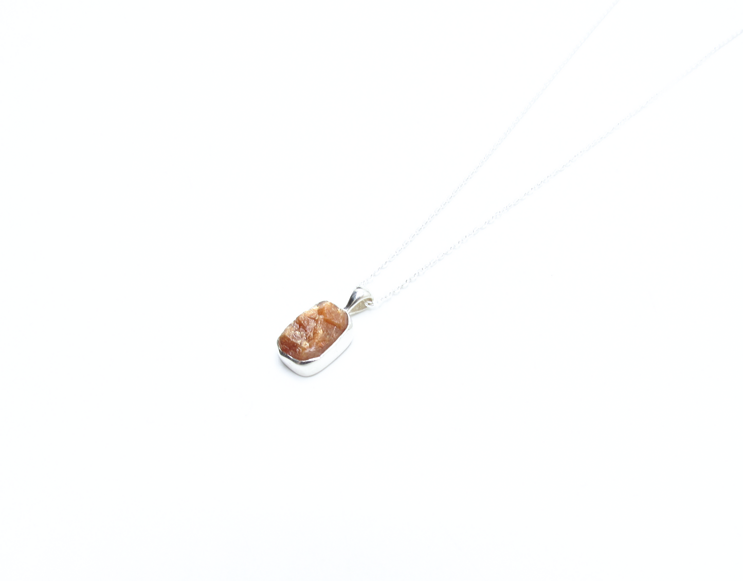 Grade A Natural Sunstone Freeform Pendant – Sterling Silver .925