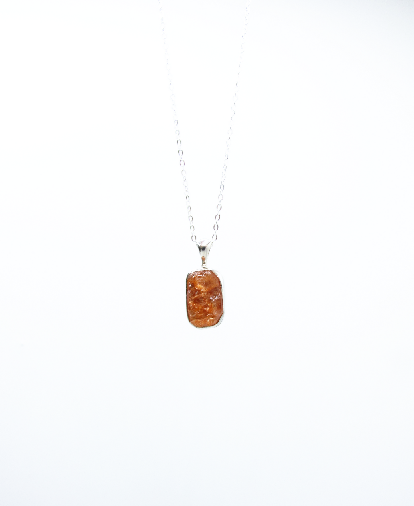 Grade A Natural Sunstone Freeform Pendant – Sterling Silver .925