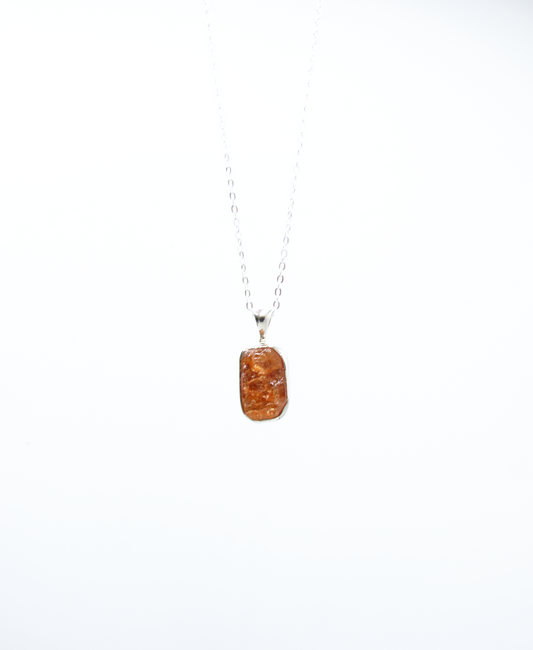 Grade A Natural Sunstone Freeform Pendant – Sterling Silver .925