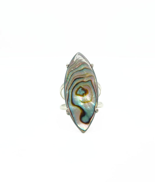 Abalone Surfboard Cocktail Ring .925