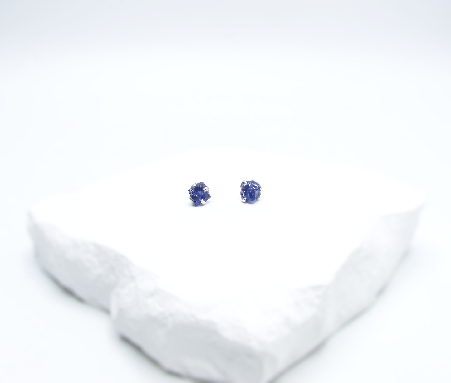 Tanzanite Birthstone Stud Earrings – Sterling Silver