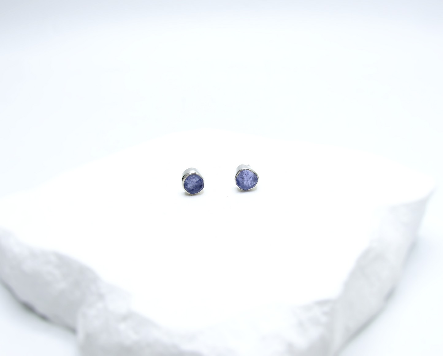 Tanzanite Birthstone Stud Earrings – Sterling Silver