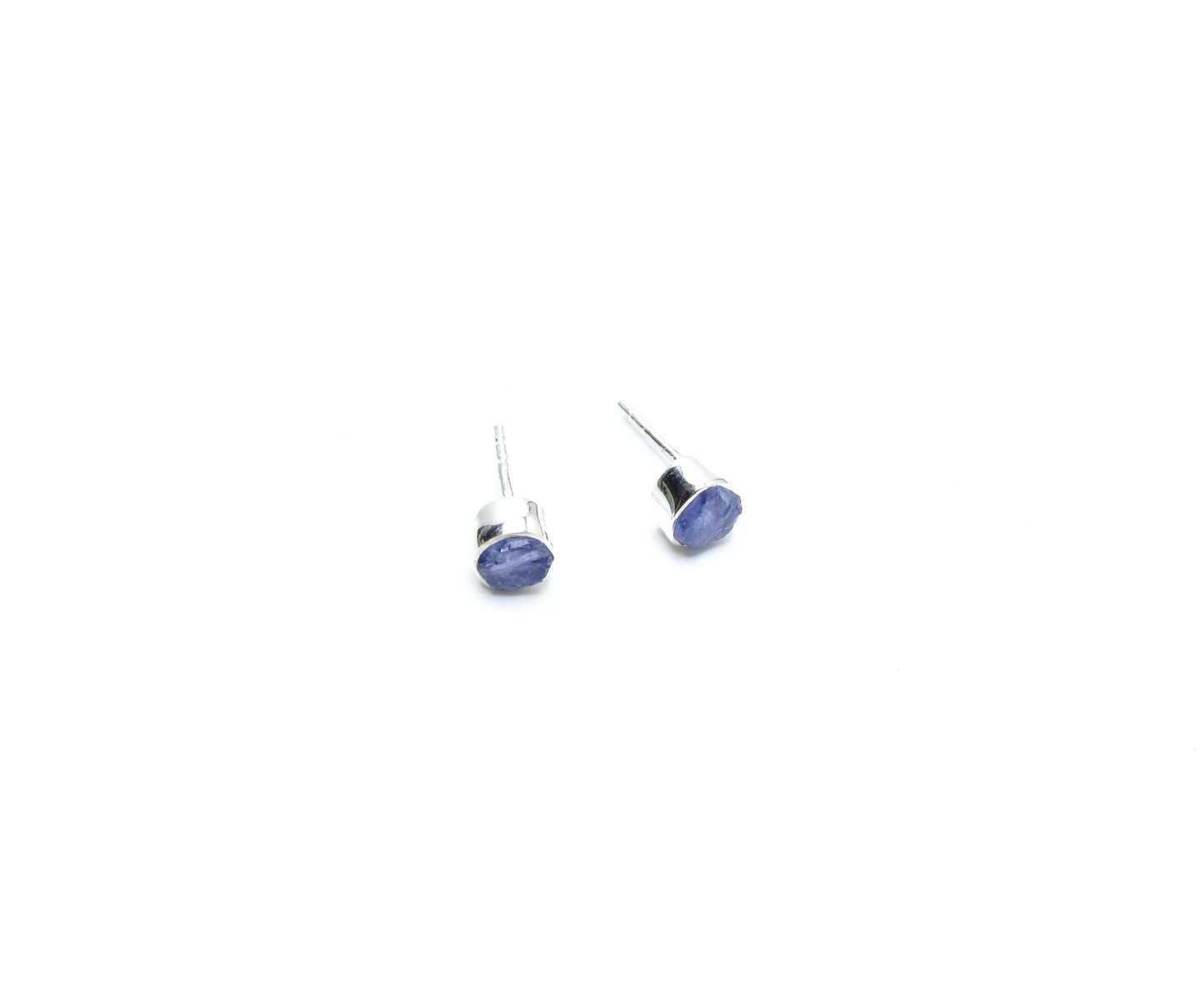 Tanzanite Birthstone Stud Earrings – Sterling Silver