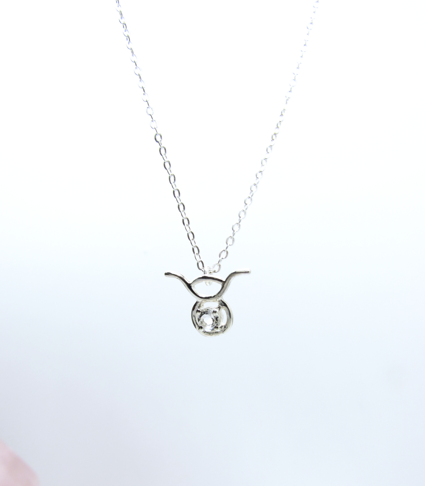 Taurus Zodiac Pendant - White Topaz – Sterling Silver
