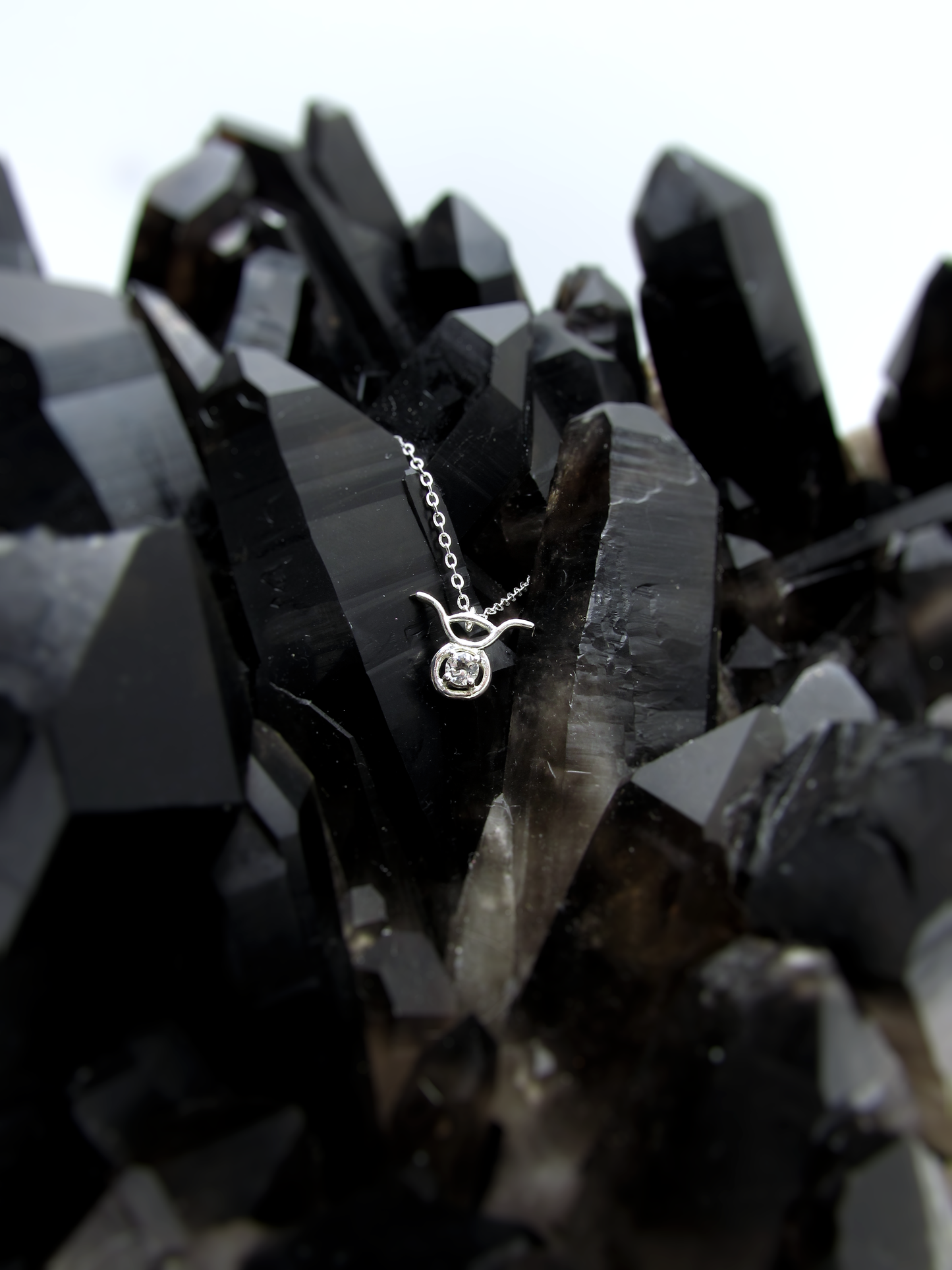 Taurus Zodiac Pendant - White Topaz – Sterling Silver