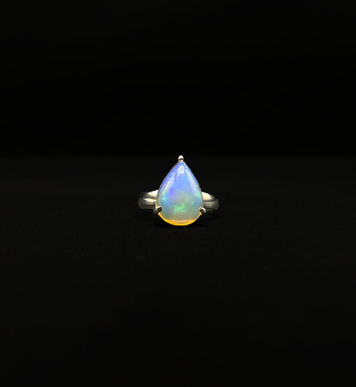 Ethiopian Opal Teardrop Ring .925 - 6