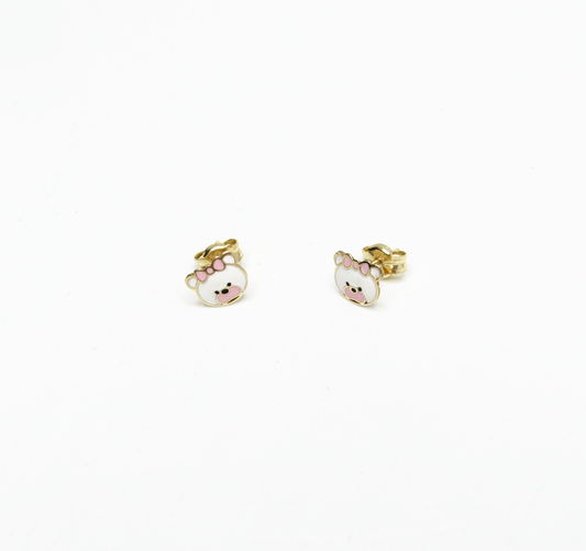 Mini Teddy Talk Stud 14K Gold