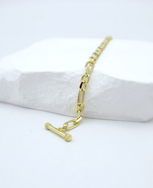 Toggle Link Bracelet 14K Gold-Plated