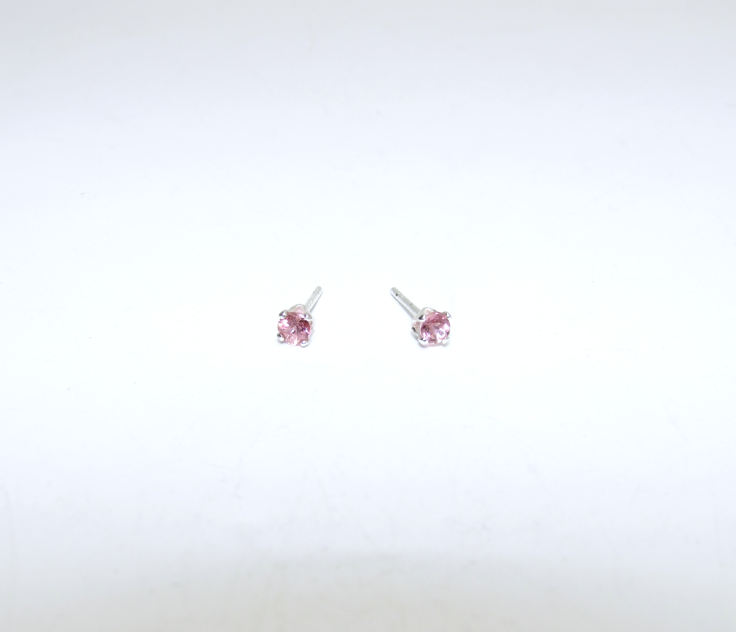 Watermelon Tourmaline Birthstone Stud Earrings – Sterling Silver