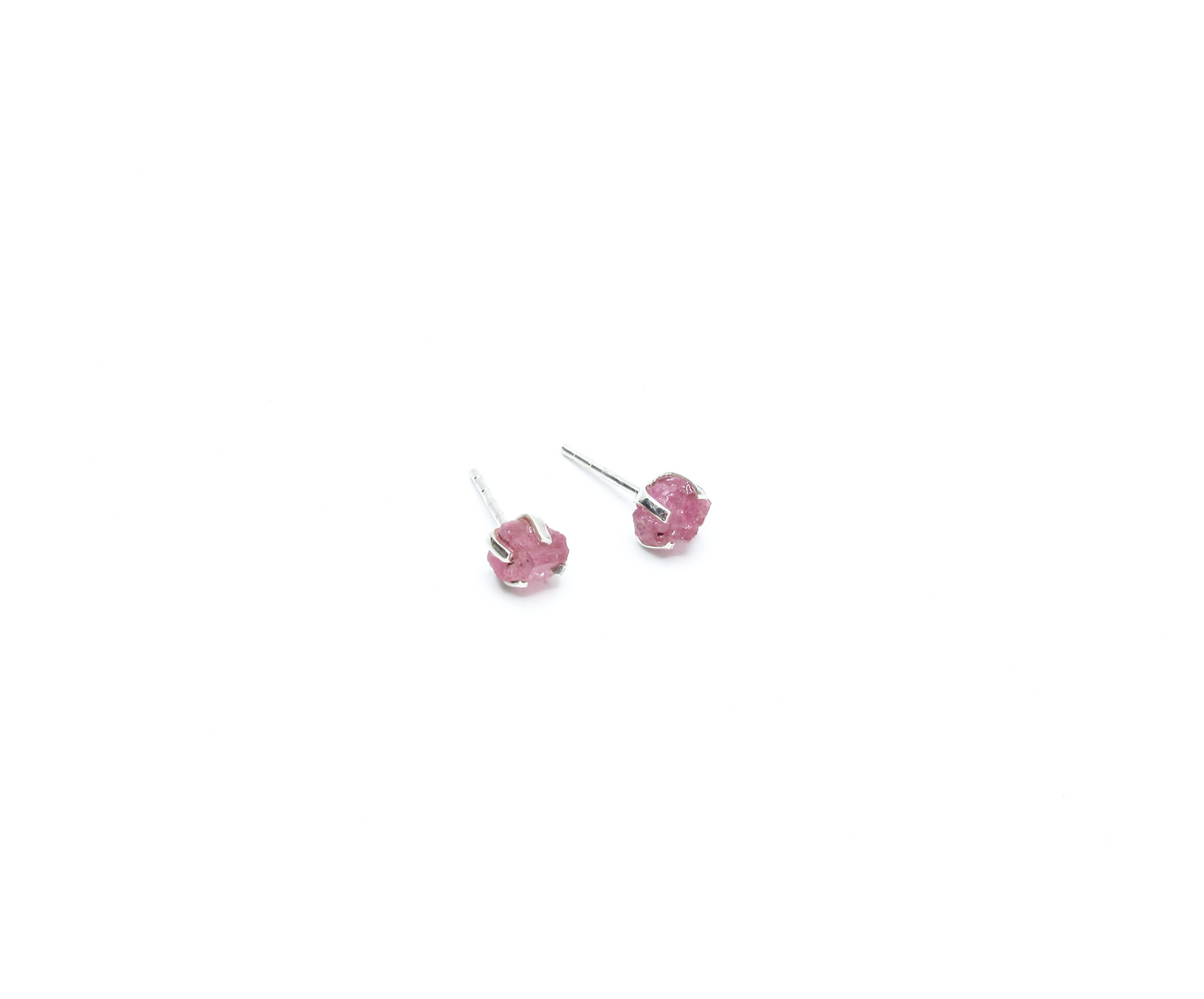 Watermelon Tourmaline Birthstone Stud Earrings – Sterling Silver
