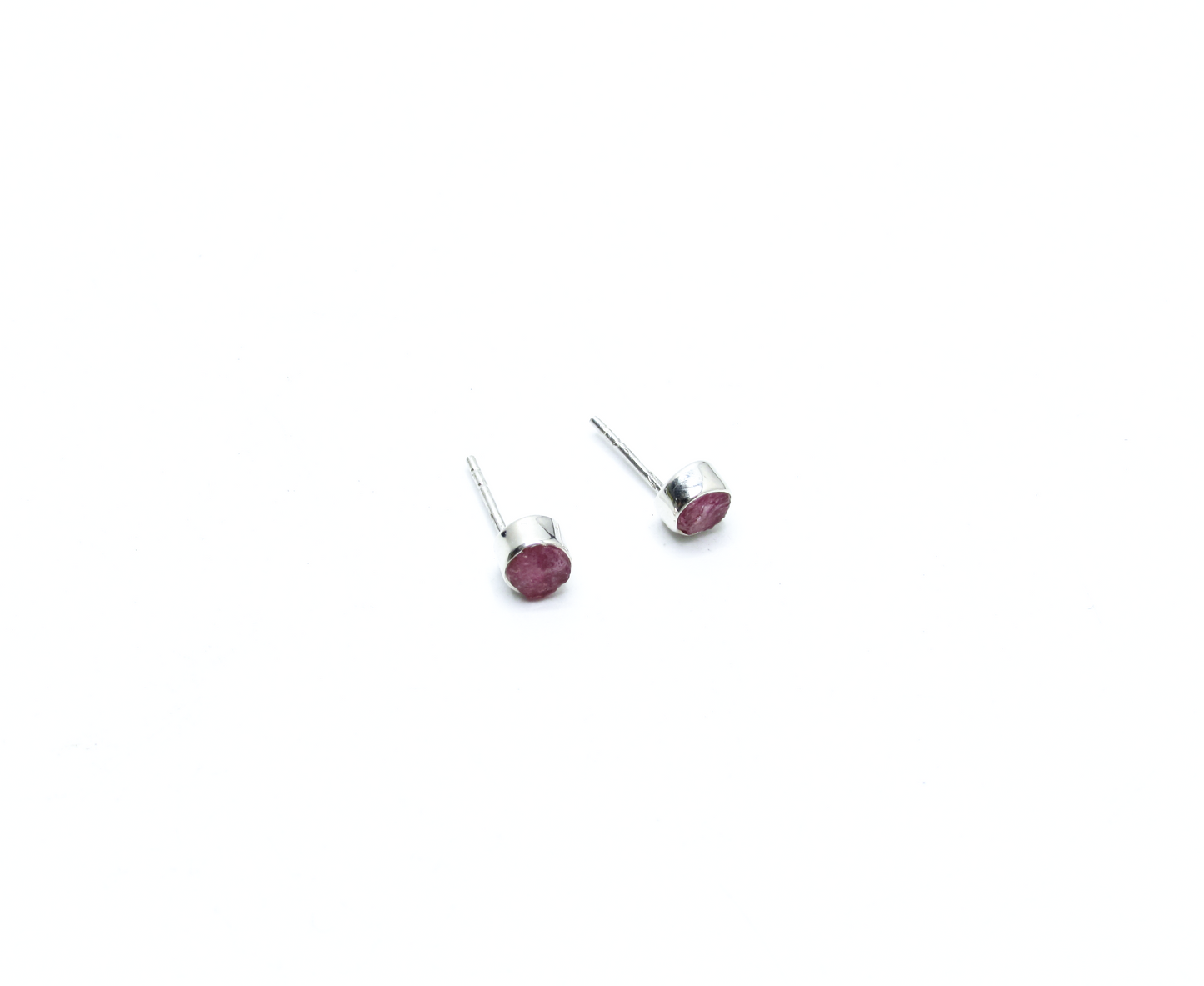 Watermelon Tourmaline Birthstone Stud Earrings – Sterling Silver