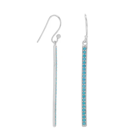 Turquoise Bar Earrings .925