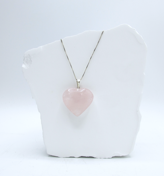Rose Quartz Heart NK .925