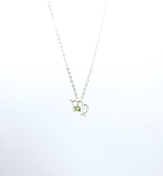 Virgo Zodiac Pendant - Peridot – Sterling Silver