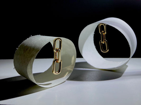 14k GP XL Paperclip Earrings