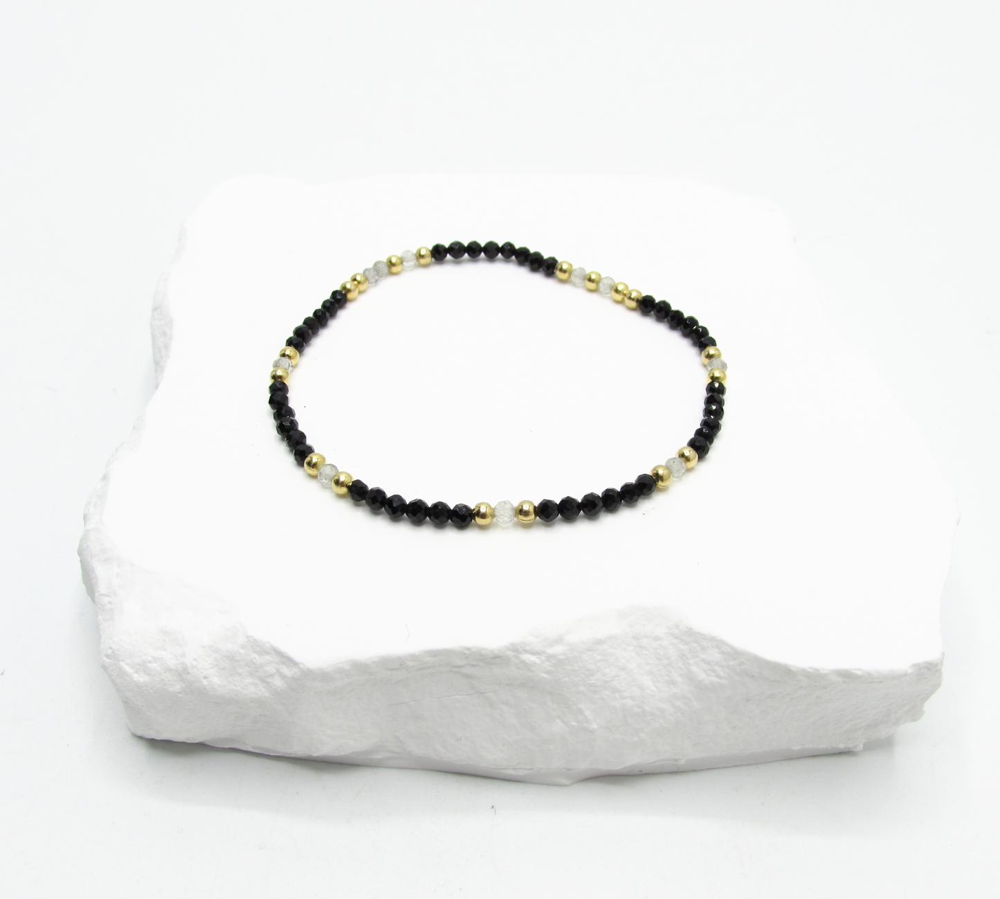 Yin Spinel x Labradorite Stretchy Bracelet