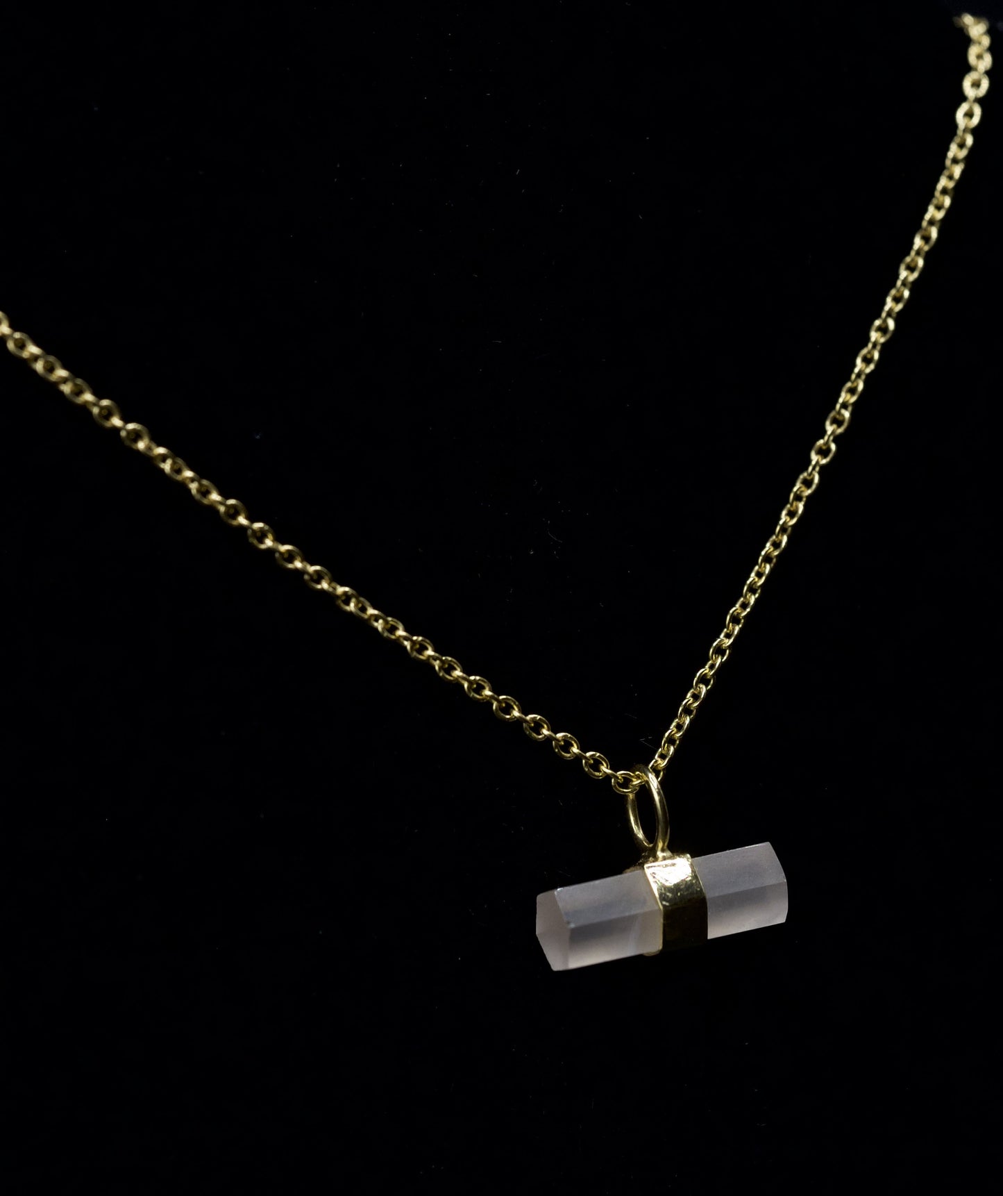 Rose Quartz Bar Necklace